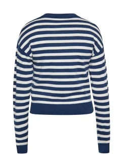 Usha Damen Pullover in marine - Ausschnitt: V-Ausschnitt