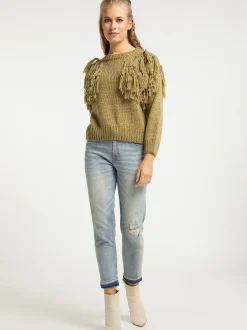 Usha Damen Pullover in mehrfarbig - Ausschnitt: Rundhals