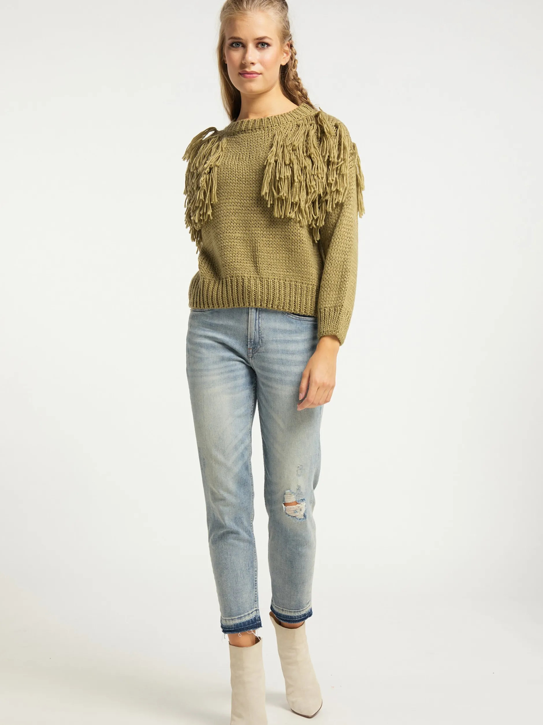 Usha Damen Pullover in mehrfarbig - Ausschnitt: Rundhals