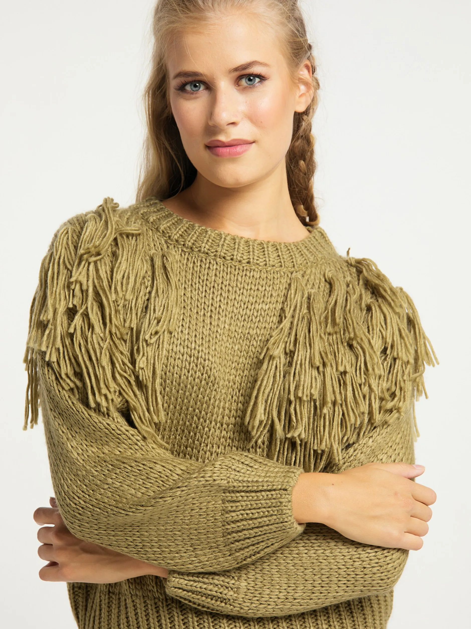 Usha Damen Pullover in mehrfarbig - Ausschnitt: Rundhals