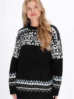 Usha Damen Pullover in mehrfarbig - Ausschnitt: Rundhals