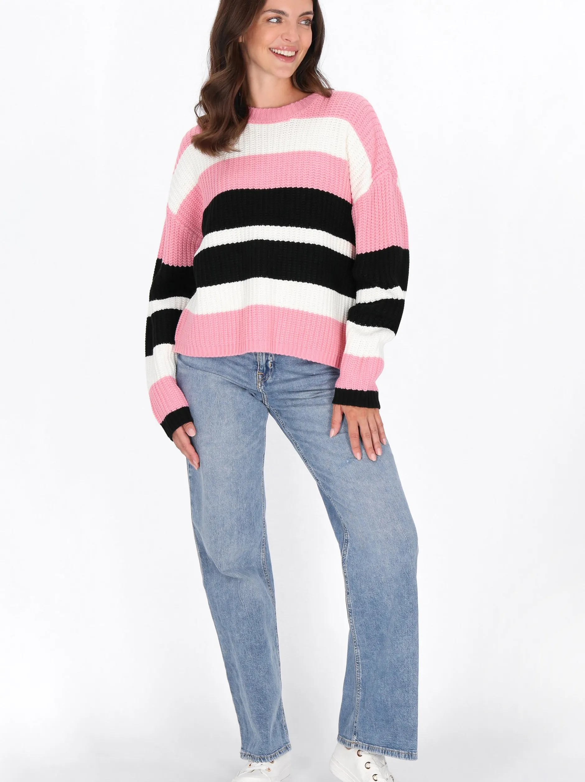 Usha Damen Pullover in mehrfarbig - Ausschnitt: Rundhals