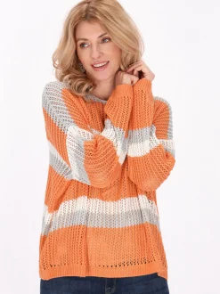 Usha Damen Pullover in orange