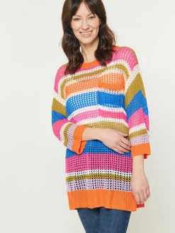 Usha Damen Pullover in orange - Ausschnitt: Rundhals