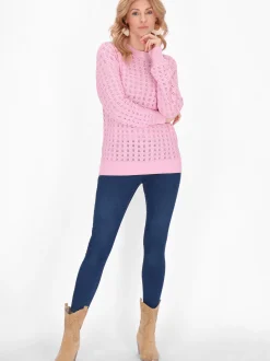 Usha Damen Pullover in pink - Ausschnitt: Rundhals