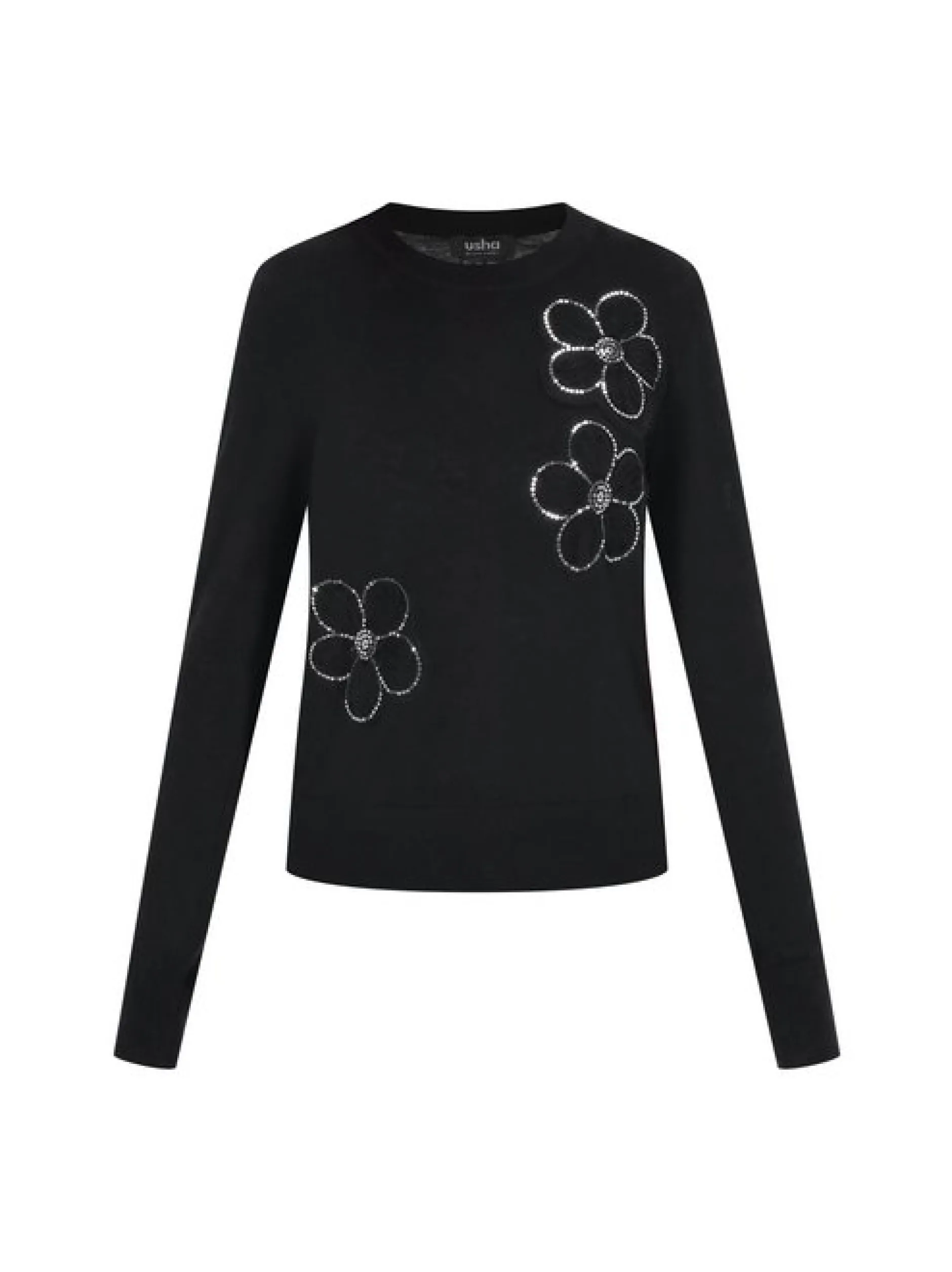Usha Damen Pullover in schwarz - Ausschnitt: Rundhals