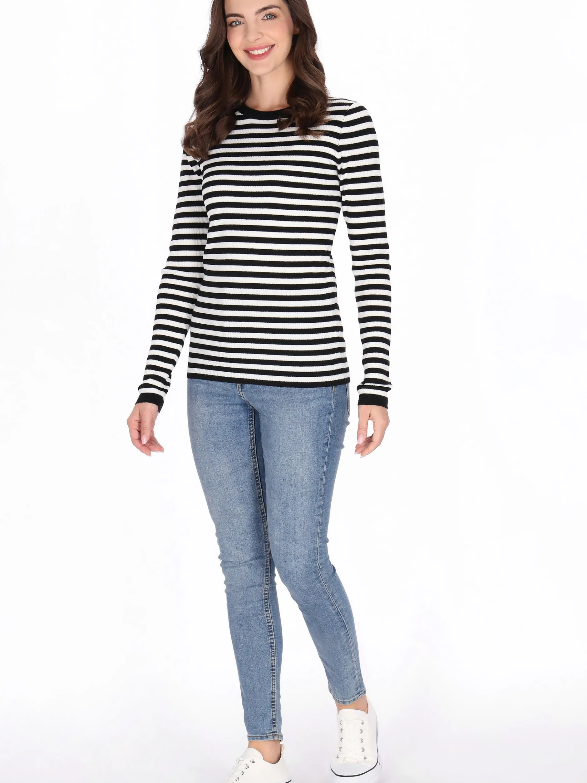 Usha Damen Pullover in schwarz - Ausschnitt: Rundhals