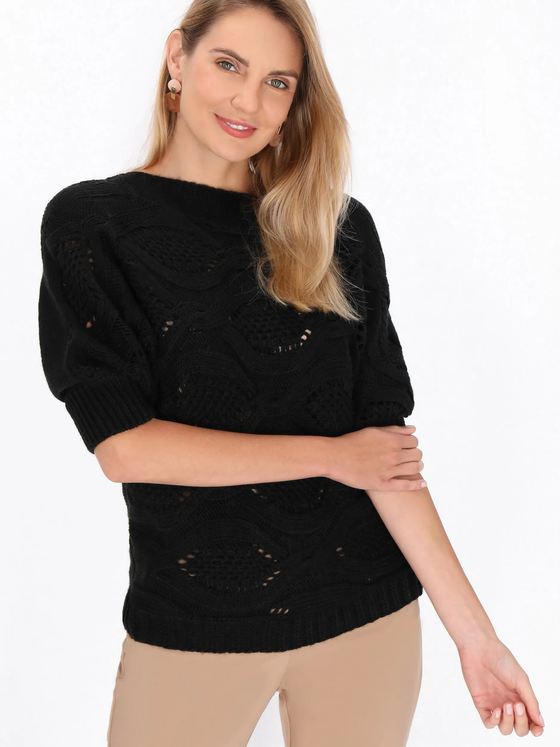 Usha Damen Pullover in schwarz