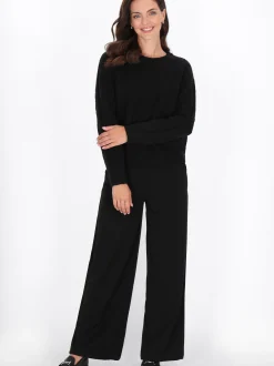 Usha Damen Pullover in schwarz - Ausschnitt: Rundhals