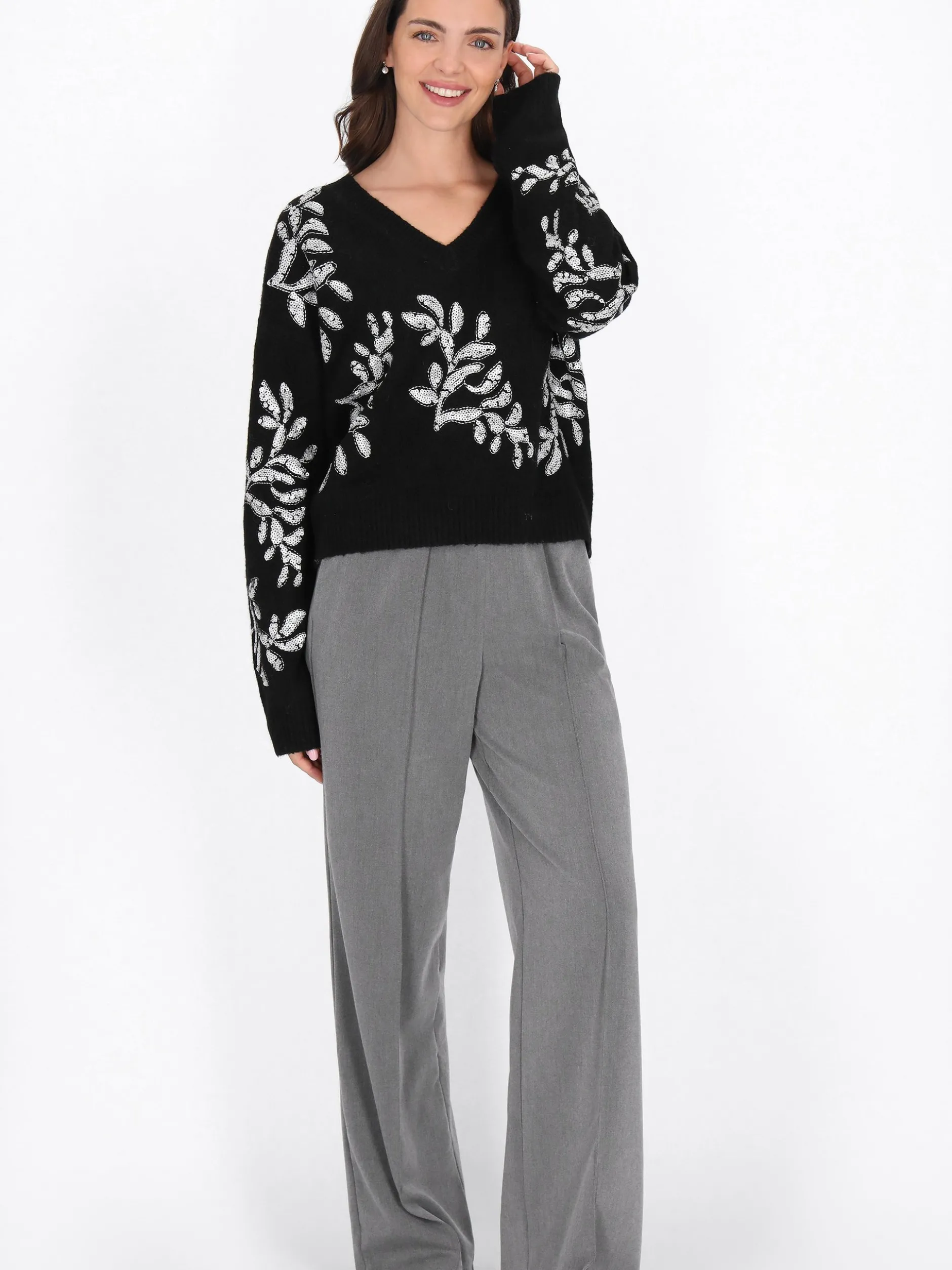 Usha Damen Pullover in schwarz