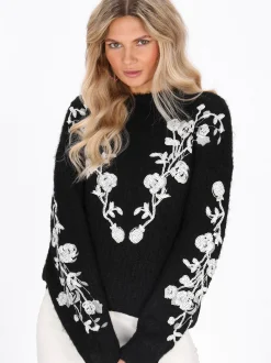Usha Damen Pullover in schwarz - Ausschnitt: Rundhals