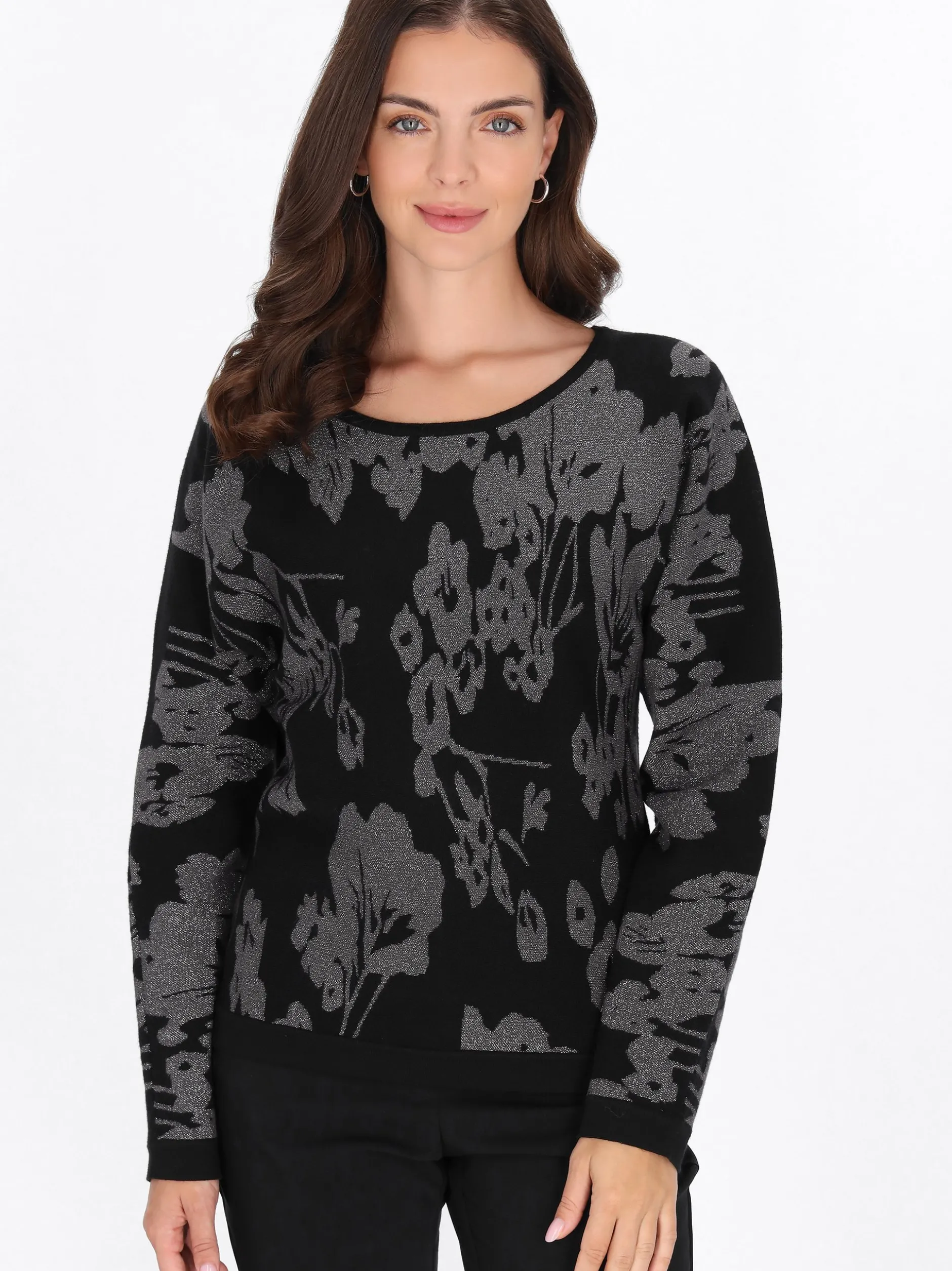 Usha Damen Pullover in schwarz - Ausschnitt: Rundhals
