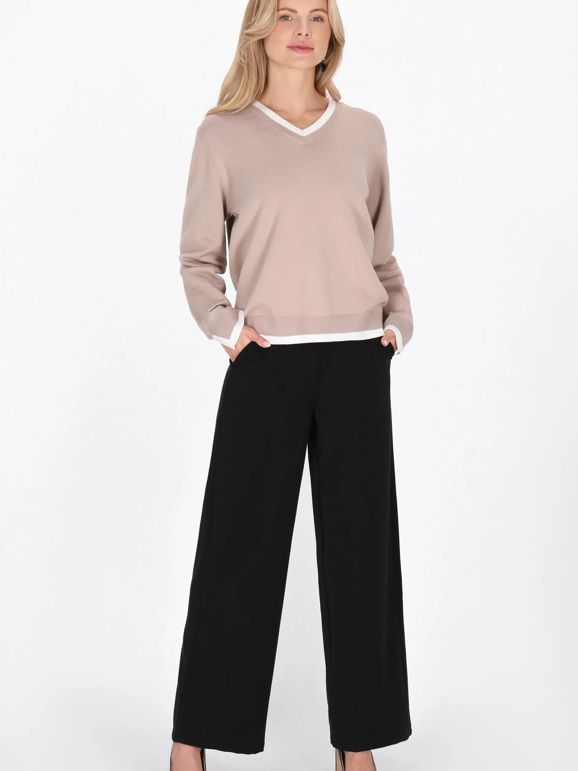 Usha Damen Pullover in taupe