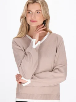 Usha Damen Pullover in taupe