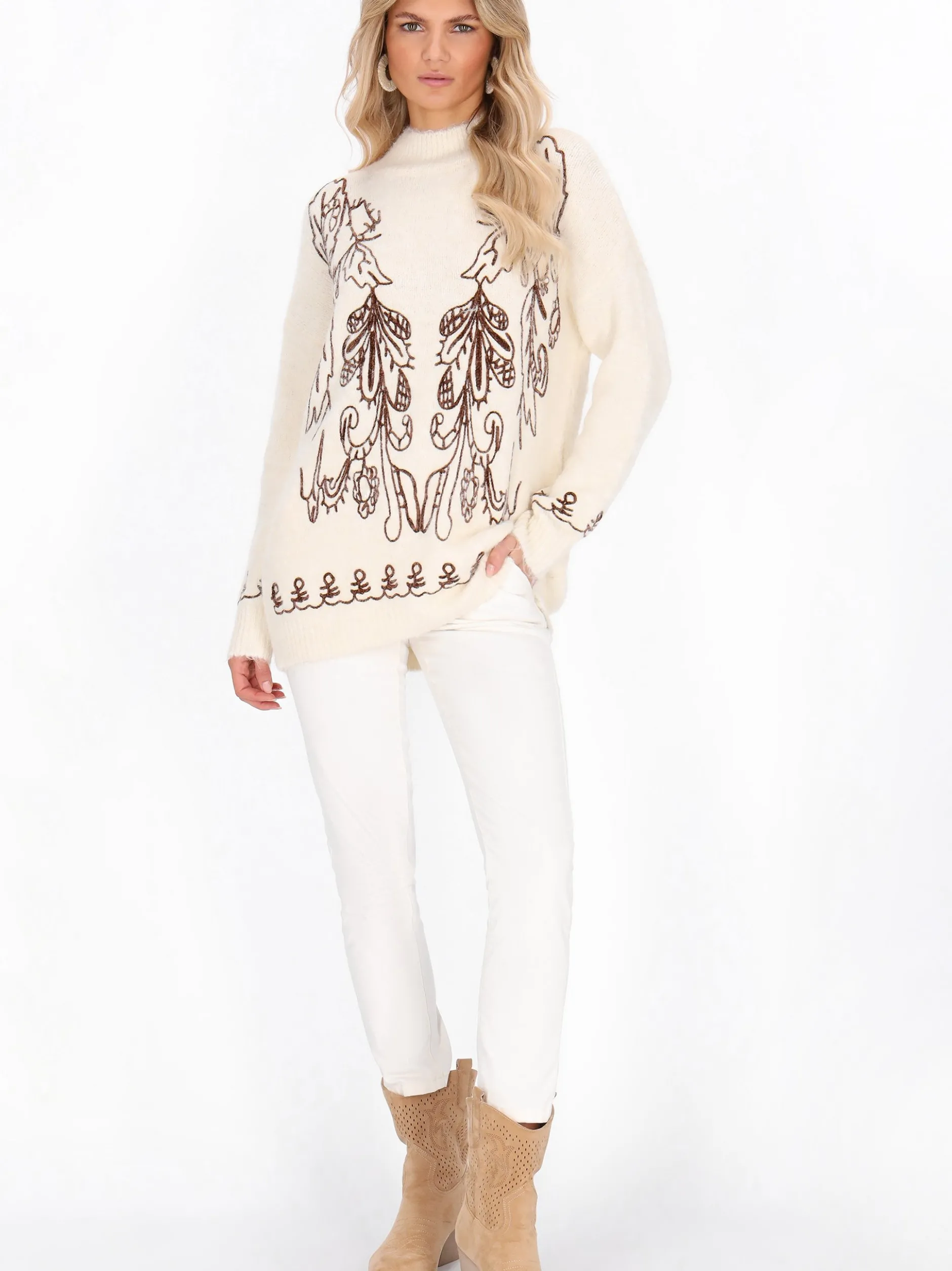 Usha Damen Pullover in weiß