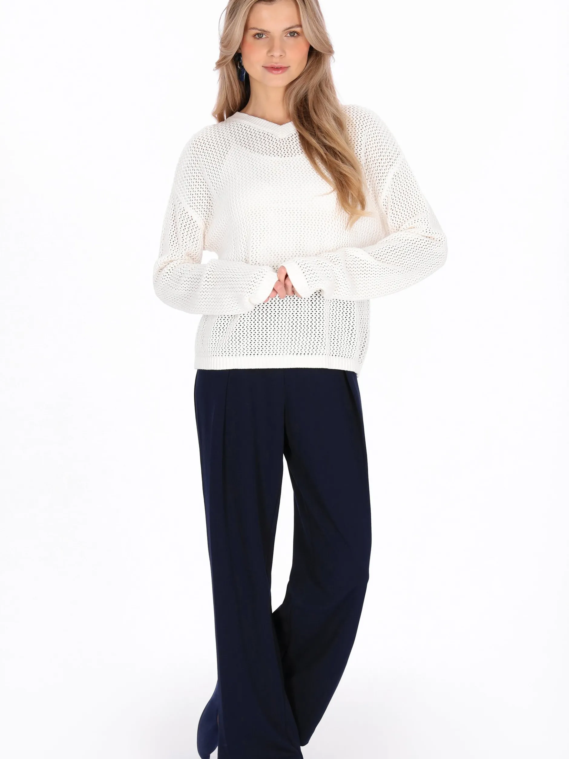 Usha Damen Pullover in weiß