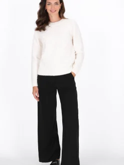 Usha Damen Pullover in weiß - Ausschnitt: Rundhals