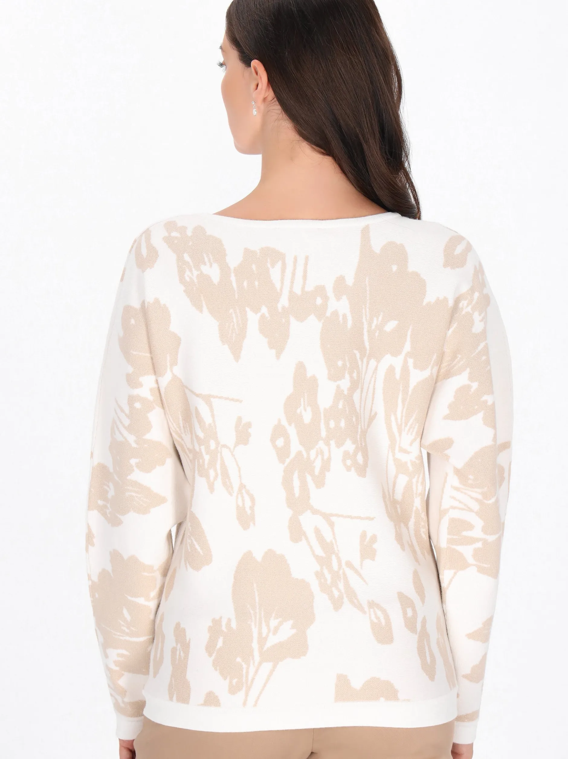 Usha Damen Pullover in weiß - Ausschnitt: Rundhals
