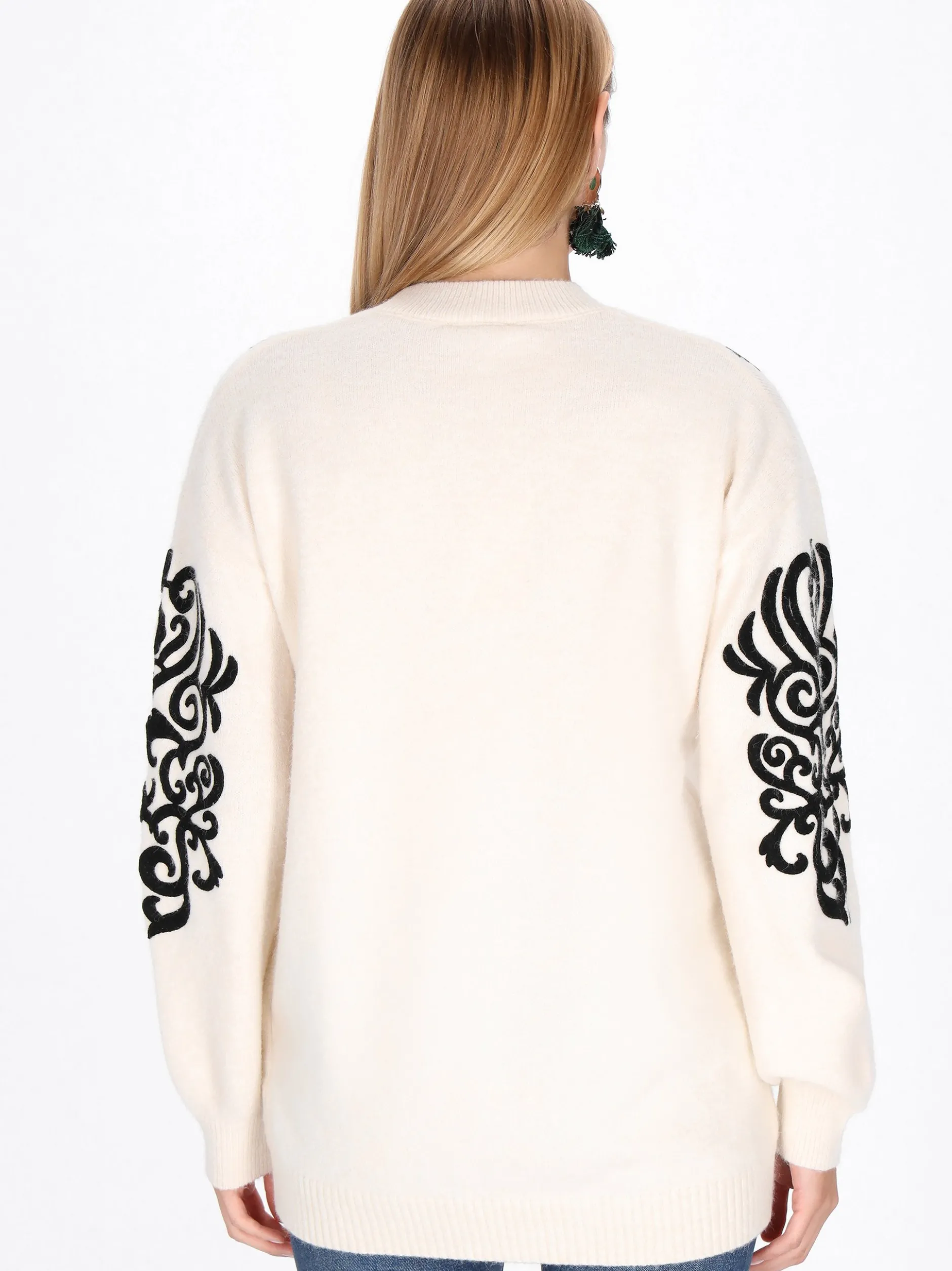 Usha Damen Pullover in weiß - Ausschnitt: Rundhals