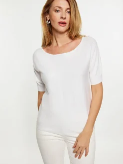Usha Damen Pullover in weiß - Ausschnitt: Rundhals
