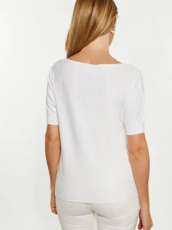 Usha Damen Pullover in weiß - Ausschnitt: Rundhals