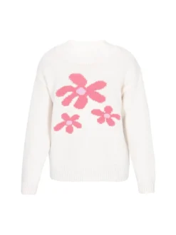 Usha Damen Pullover in weiß - Ausschnitt: Rundhals