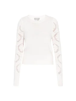 Usha Damen Pullover in weiß - Ausschnitt: Rundhals