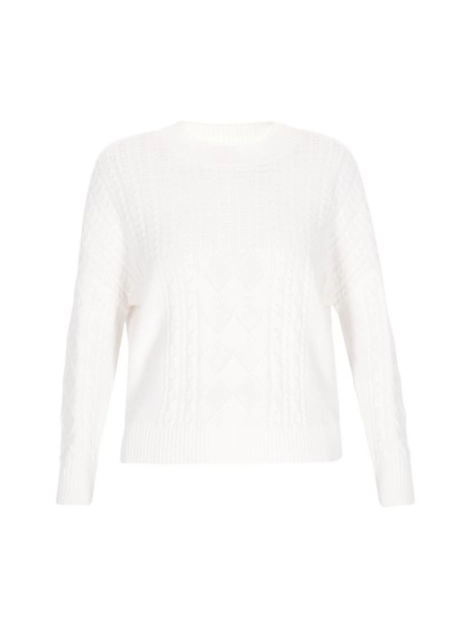 Usha Damen Pullover in weiß - Ausschnitt: Rundhals