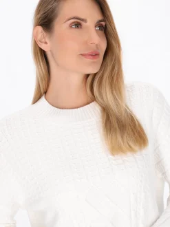 Usha Damen Pullover in weiß - Ausschnitt: Rundhals