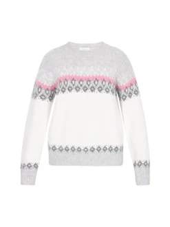 Usha Damen Pullover in weiß - Ausschnitt: Rundhals