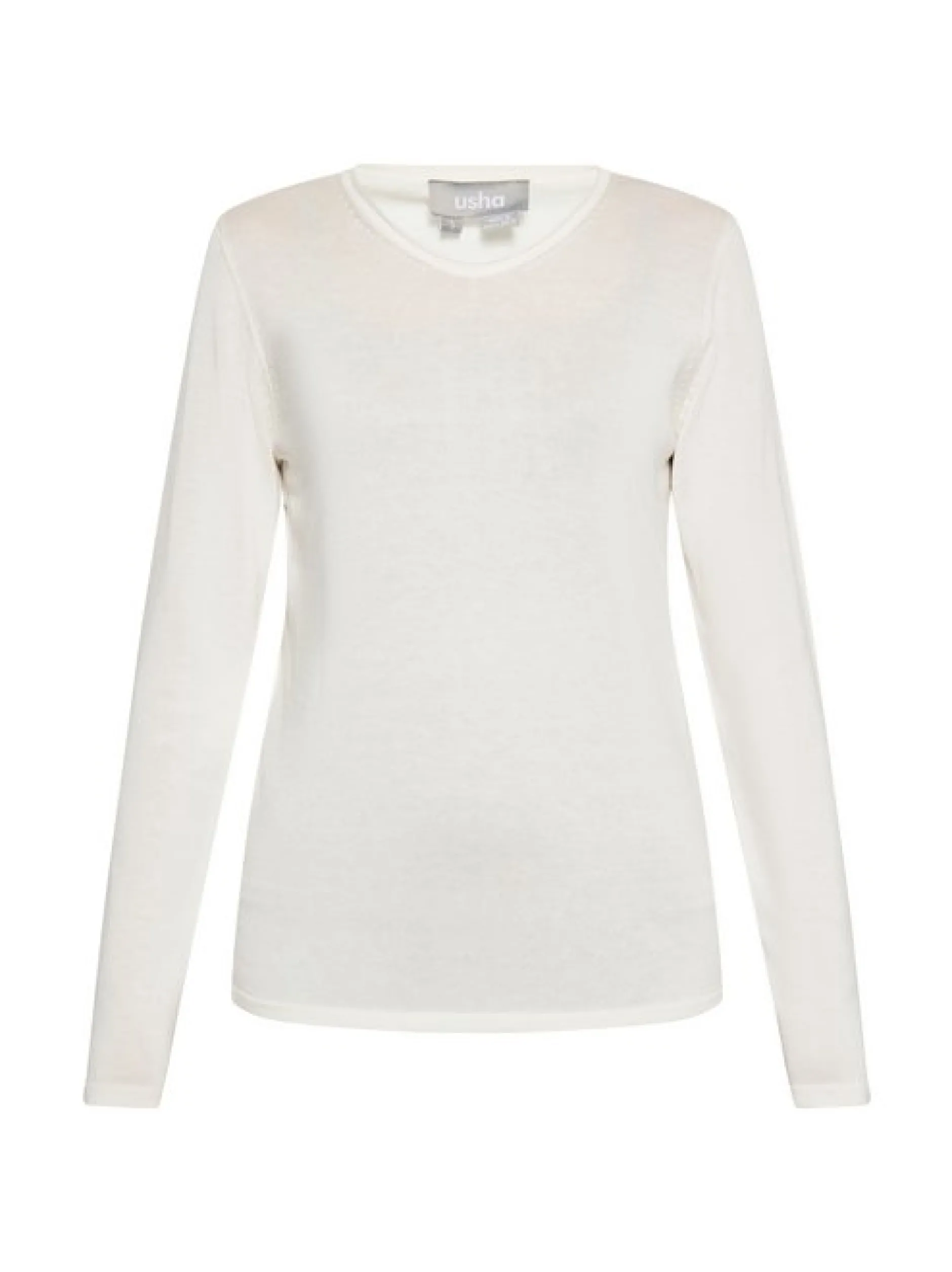 Usha Damen Pullover in weiß - Ausschnitt: V-Ausschnitt