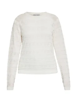 Usha Damen Pullover in weiß - Ausschnitt: Rundhals