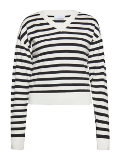 Usha Damen Pullover in weiß - Ausschnitt: V-Ausschnitt