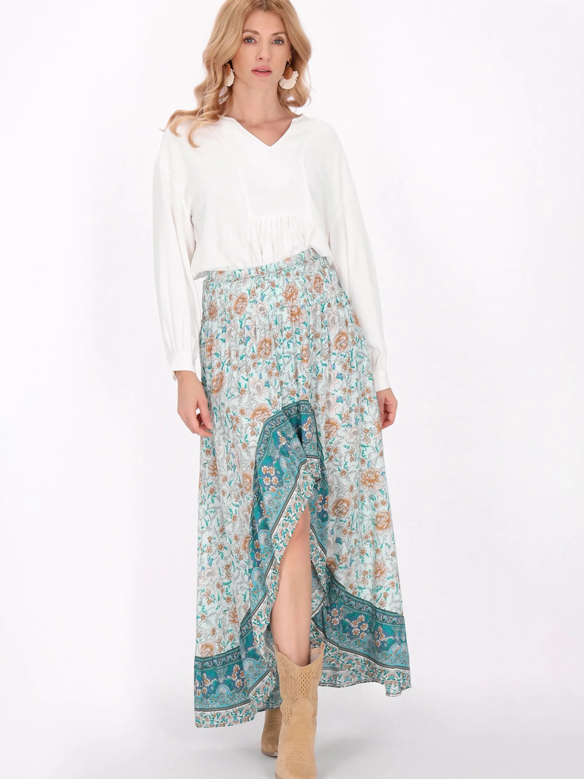 Usha Damen Rock in aqua