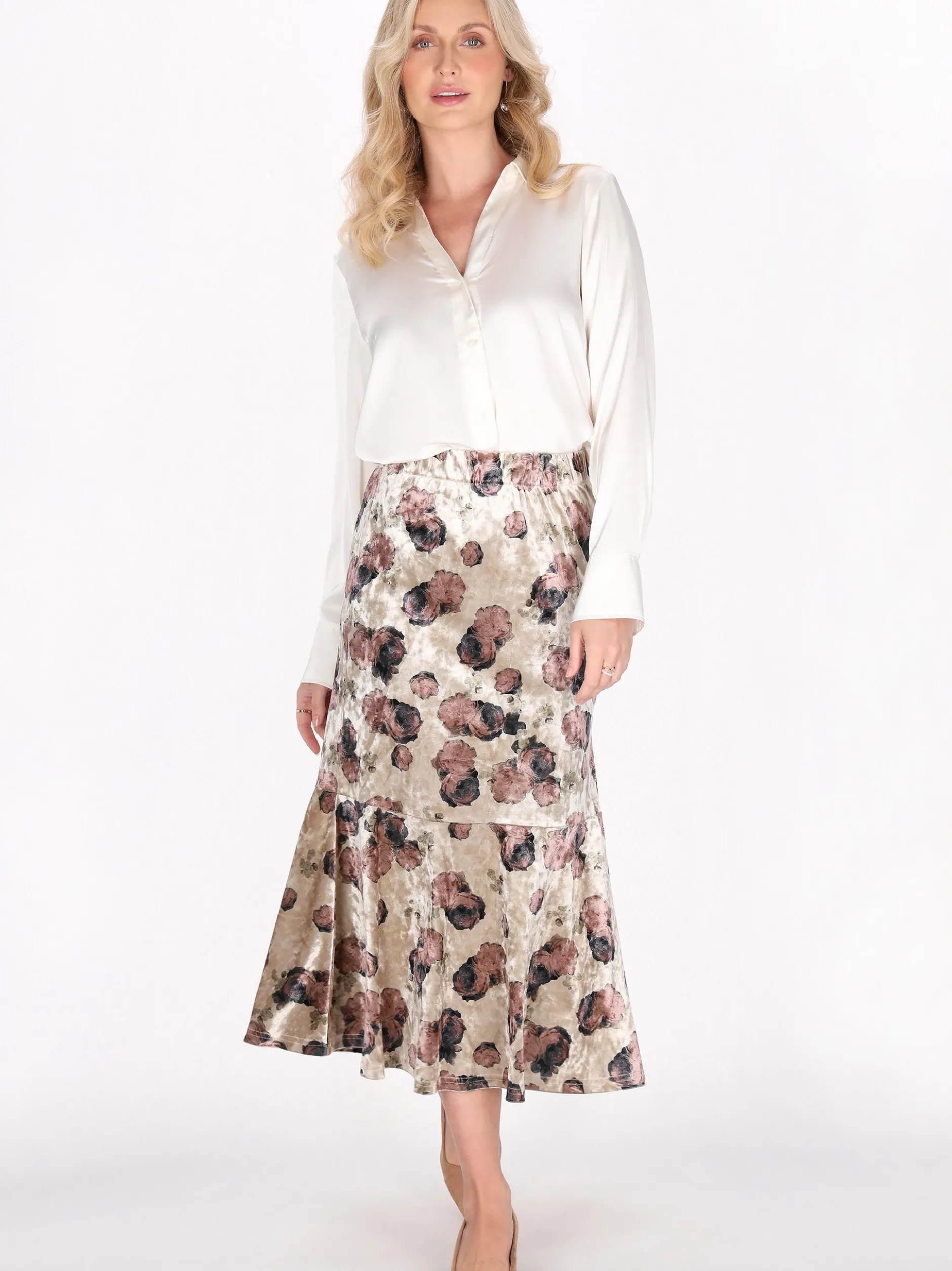 Usha Damen Rock in beige