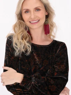 Usha Damen Samtshirt in mehrfarbig