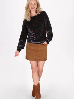 Usha Damen Samtshirt in mehrfarbig