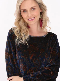 Usha Damen Samtshirt in mehrfarbig