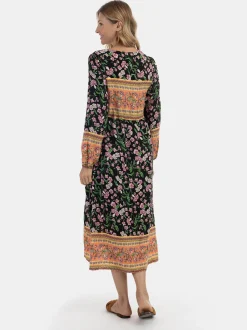 Usha Damen Sommerkleid in mehrfarbig - Länge: mittel