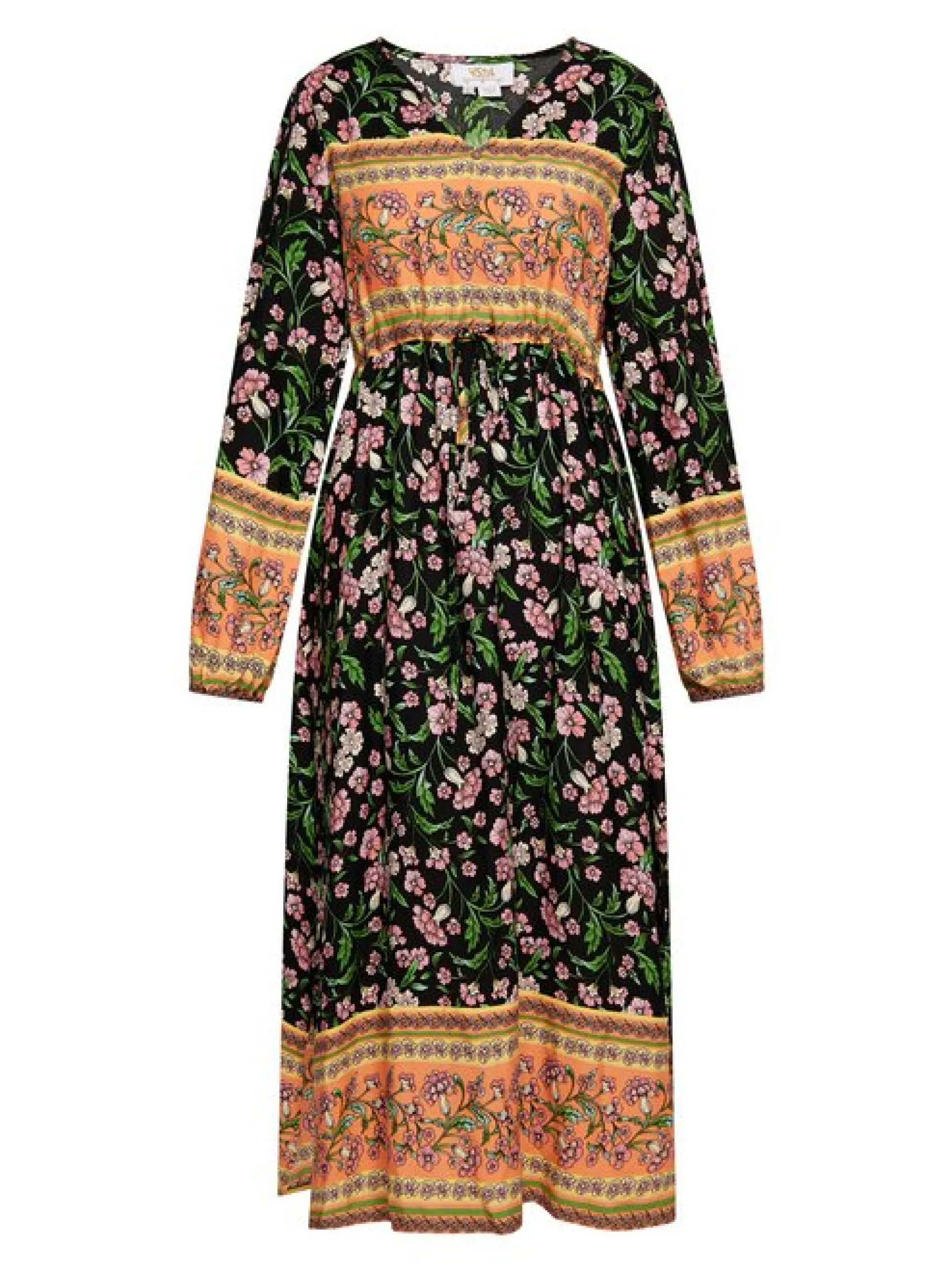 Usha Damen Sommerkleid in mehrfarbig - Länge: mittel