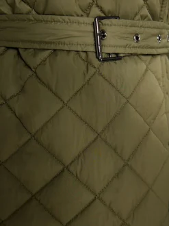 Usha Damen Steppmantel in oliv