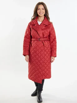 Usha Damen Steppmantel in rot