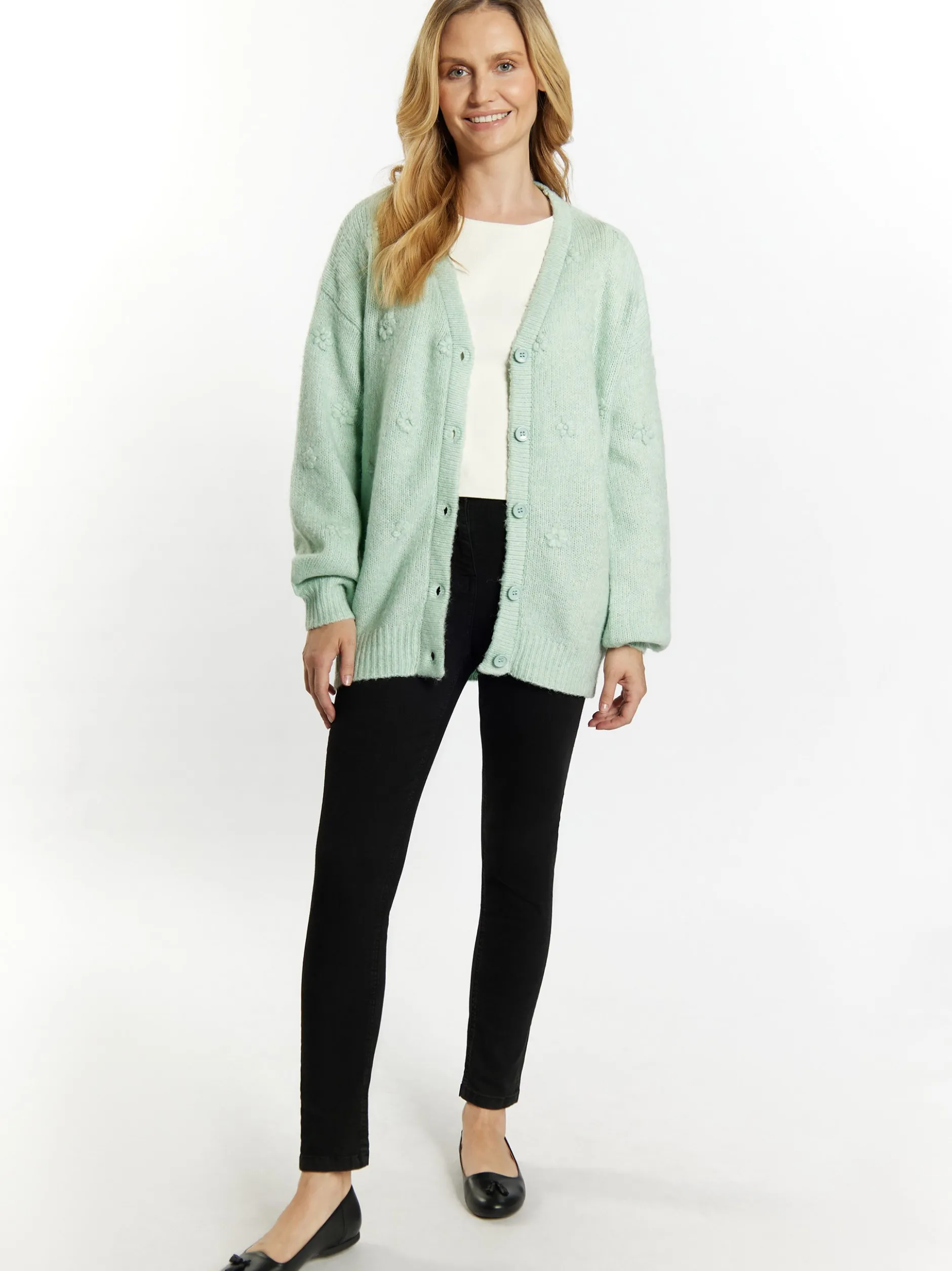 Usha Damen Strickcardigan in melange