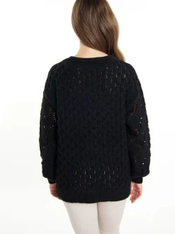 Usha Damen Strickcardigan in schwarz