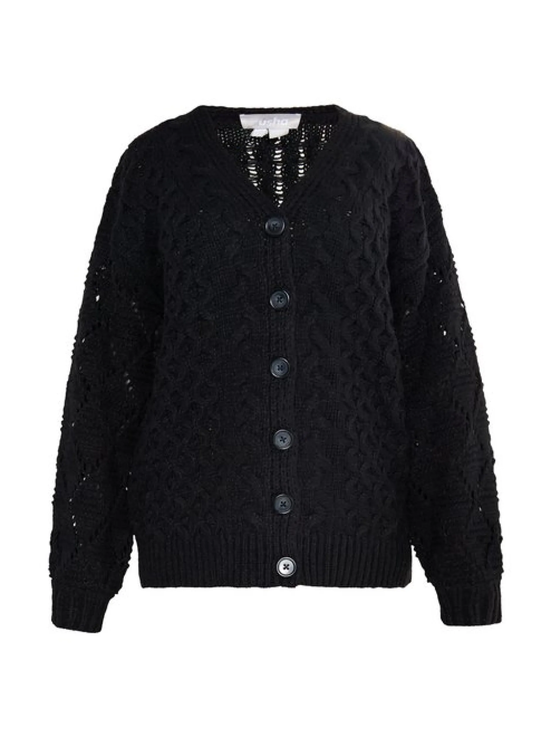Usha Damen Strickcardigan in schwarz