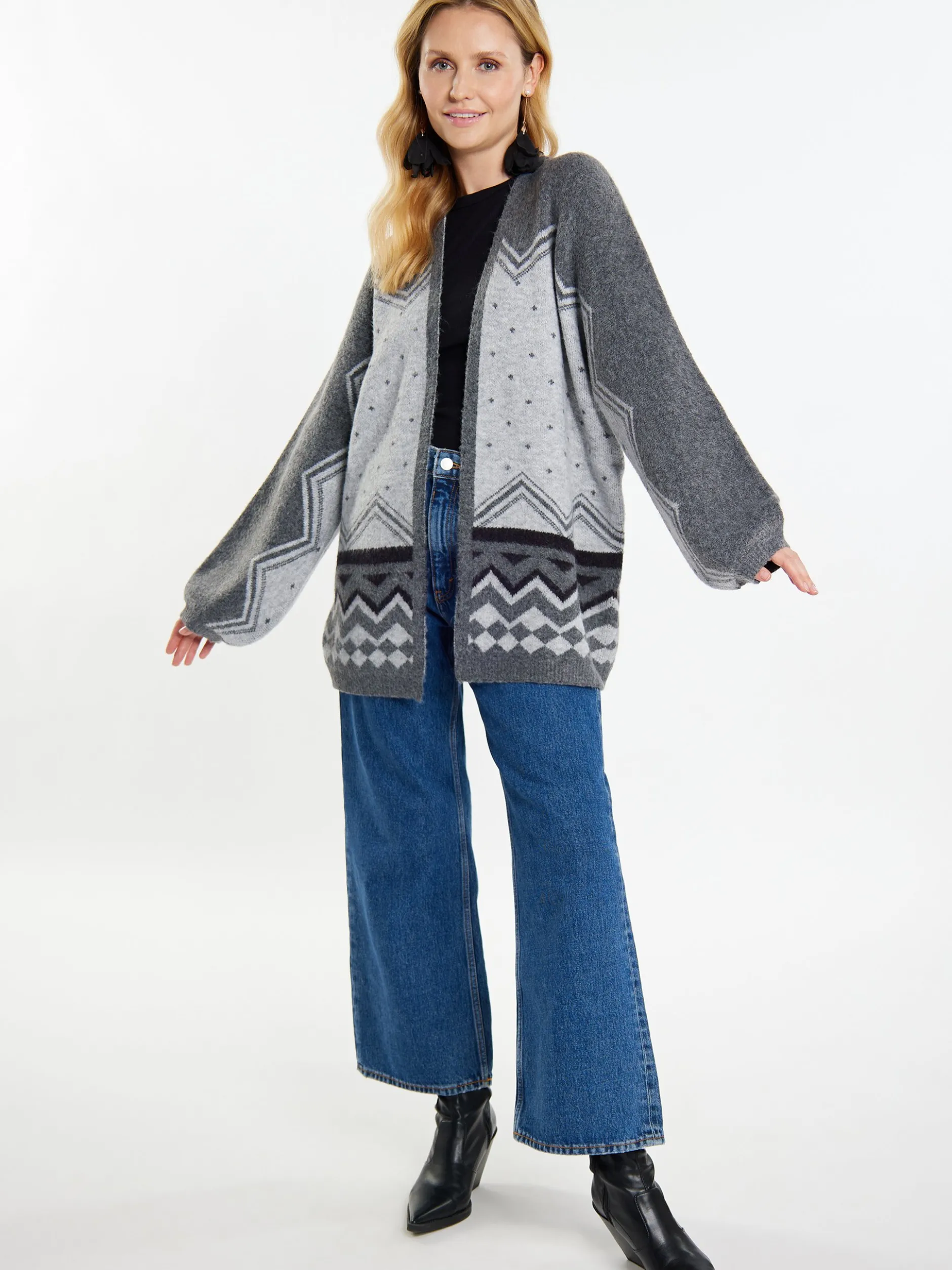 Usha Damen Strickcardigan in mehrfarbig