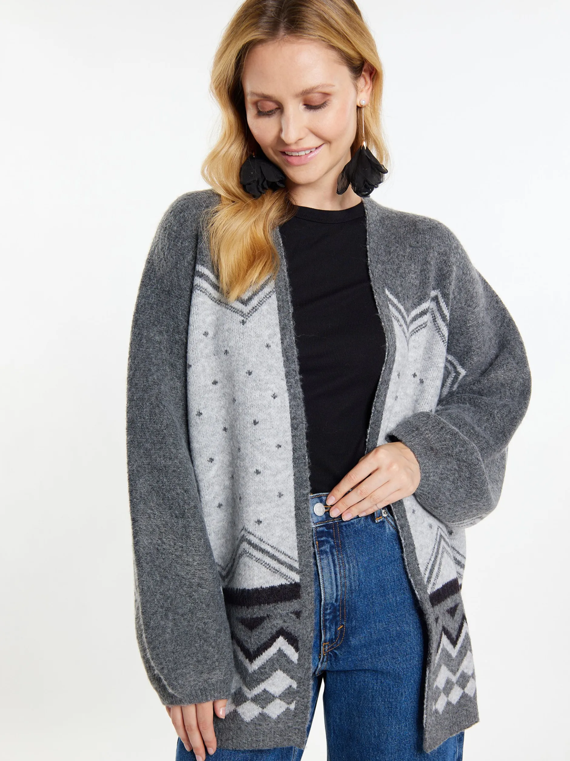 Usha Damen Strickcardigan in mehrfarbig
