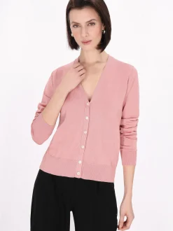 Usha Damen Strickjacke in altrosa