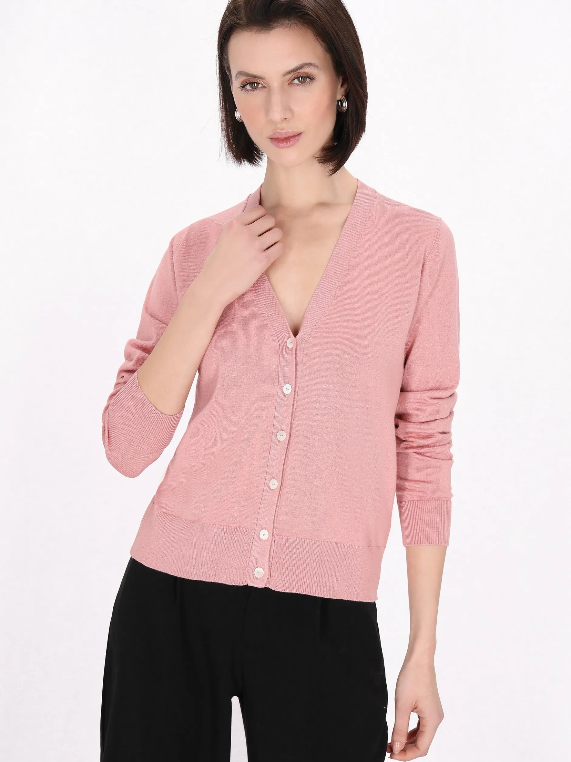 Usha Damen Strickjacke in altrosa