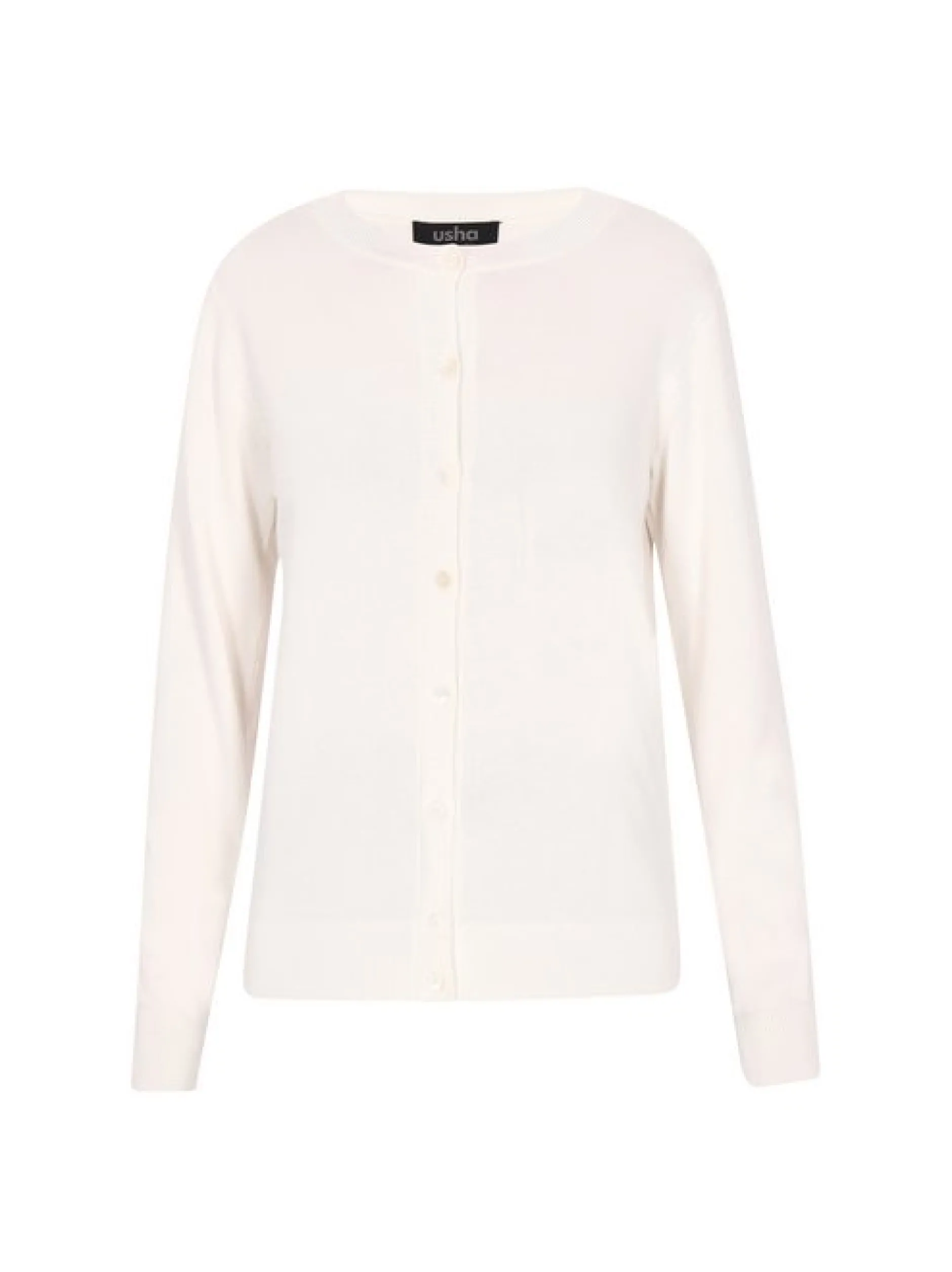 Usha Damen Strickjacke in beige - Ausschnitt: Rundhals